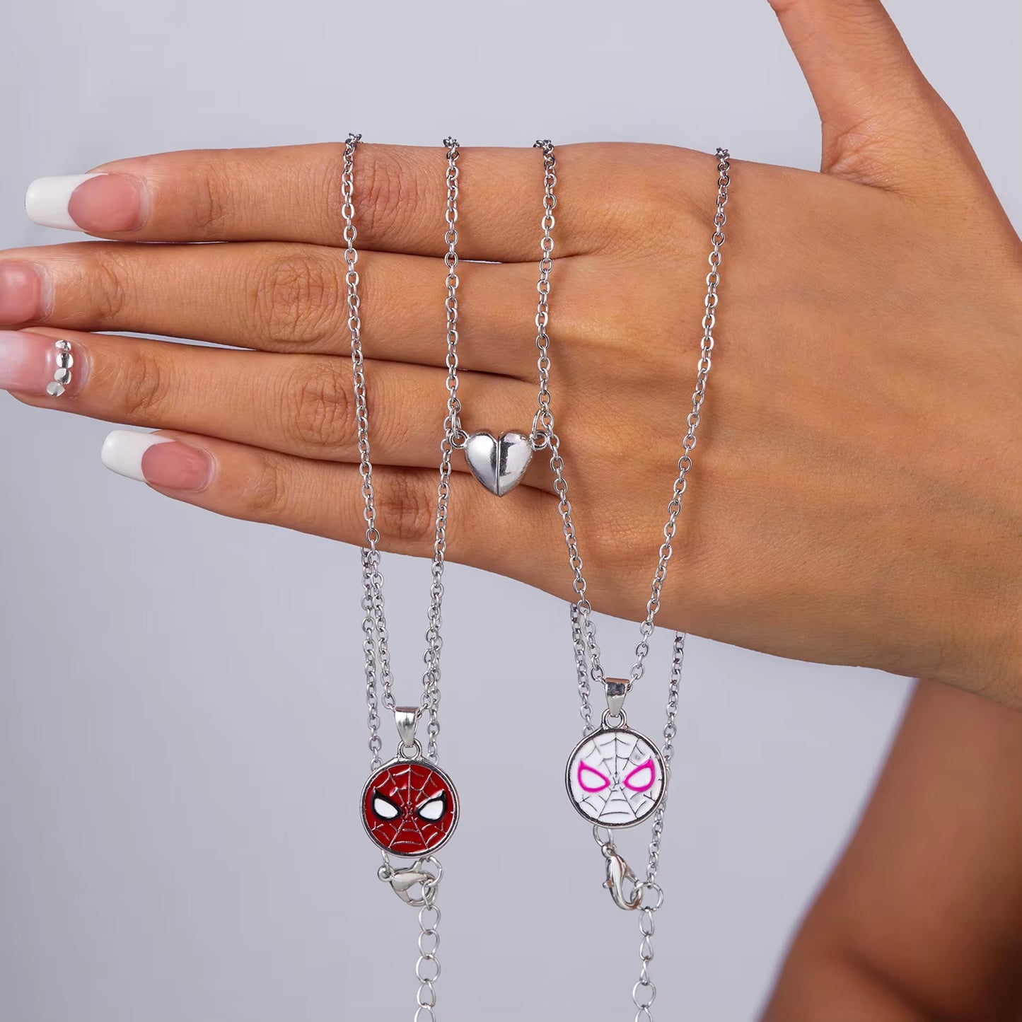 2Pcs Spider Friendship Necklace Matching Bracelets for Couple Best Friends Spider Pendantbirthday Jewelry Gifts for Women Girls